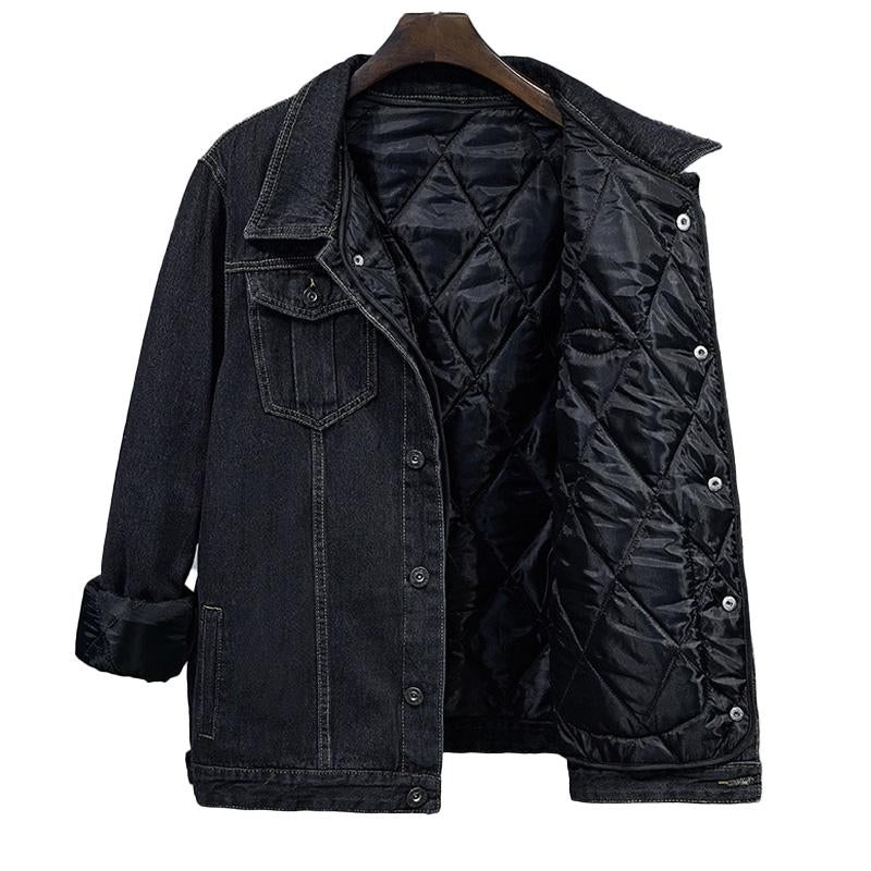 Men's Loose Denim Thickened Quilted Two Piece Jacket 08111532X