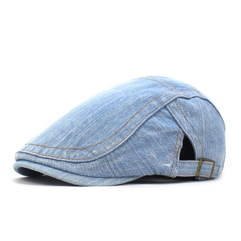 Men's Washed Denim Beret Hat 03113585U