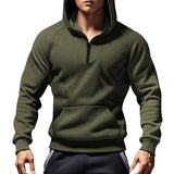 Men's Casual Color Matching Plush Warm Hooded Sweatshirt 08954102Y