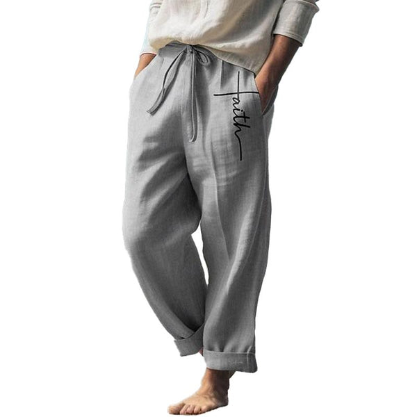 Men's Casual Letter Print Drawstring Straight Trousers 70524199Y