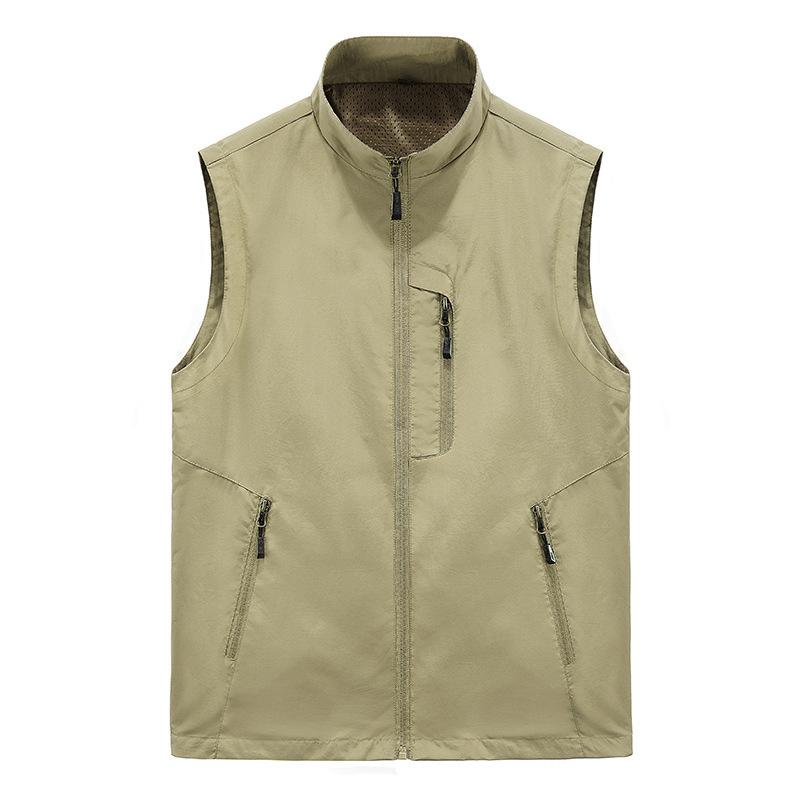 Men's Casual Outdoor Quick-drying Stand Collar Vest 85306716F