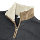 Men's Retro Colorblock Plush Fleece Lapel Stand Collar Long Sleeve Sweatshirt 04671853Z