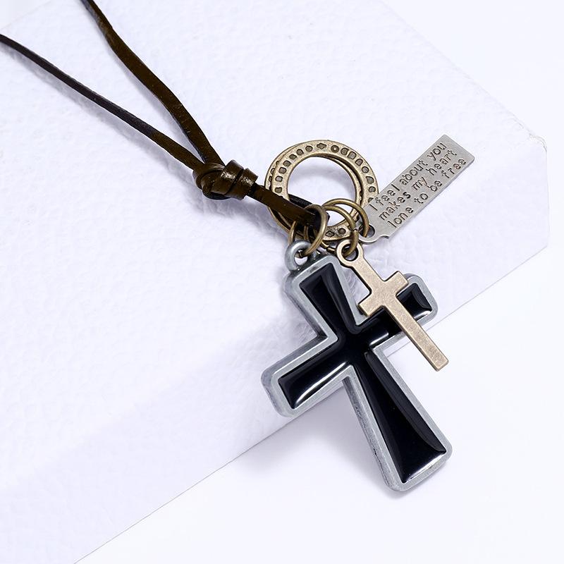 Vintage Casual Letter Cross Necklace 96106748TO