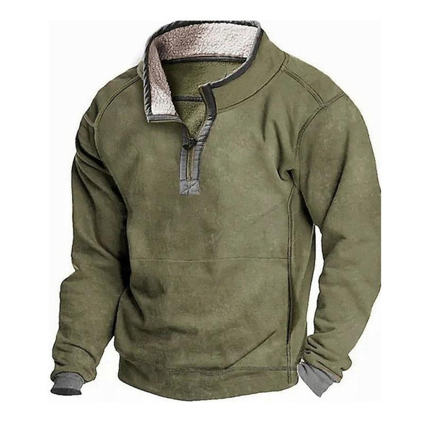 Men's Colorblock Fleece Stand Collar Zip Sweatshirt 89558436X
