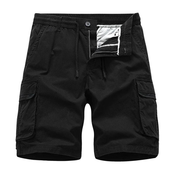 Men's Solid Color Straight Multi-pocket Cargo Shorts 84689926Z