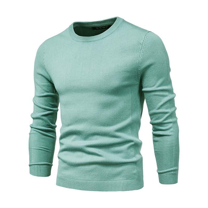 Men's Classic Casual Solid Color Round Neck Slim Sweater 81109540K