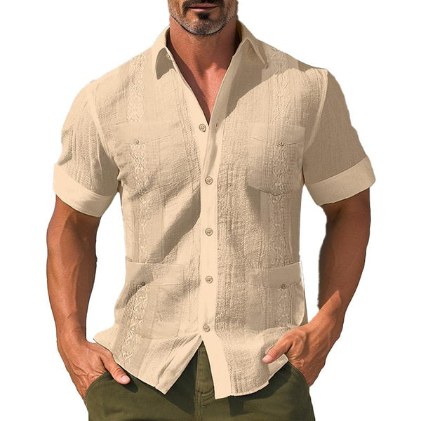 Men's Vintage Multi-Pocket Short Sleeve Shirt 02152536X