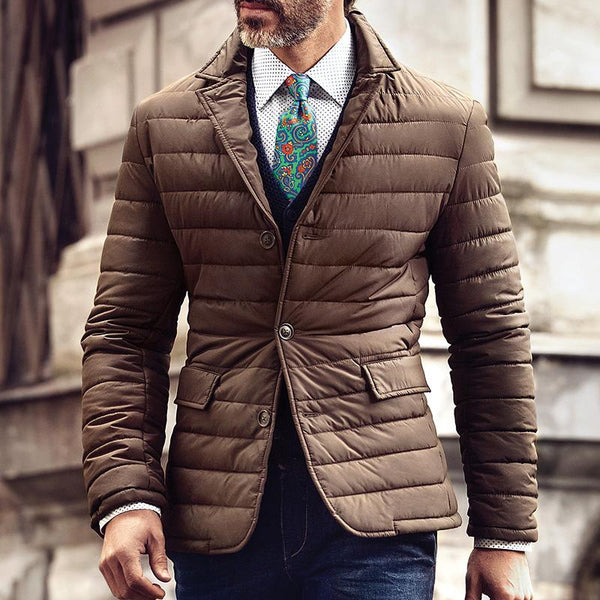 Men's Vintage Casual Solid Color Quilted Pocket Single Breasted Blazer 68031461TO