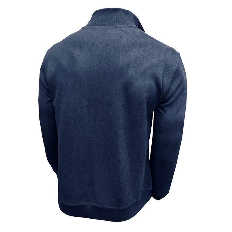 Men's solid color zipper stand collar sweatshirt 05907732U