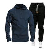 Men's Casual Sports Hooded Sweatshirt and Pants Set 40449104Y