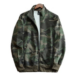 Men's Vintage Camouflage Stand Collar Zip-Up Jacket 45465127X