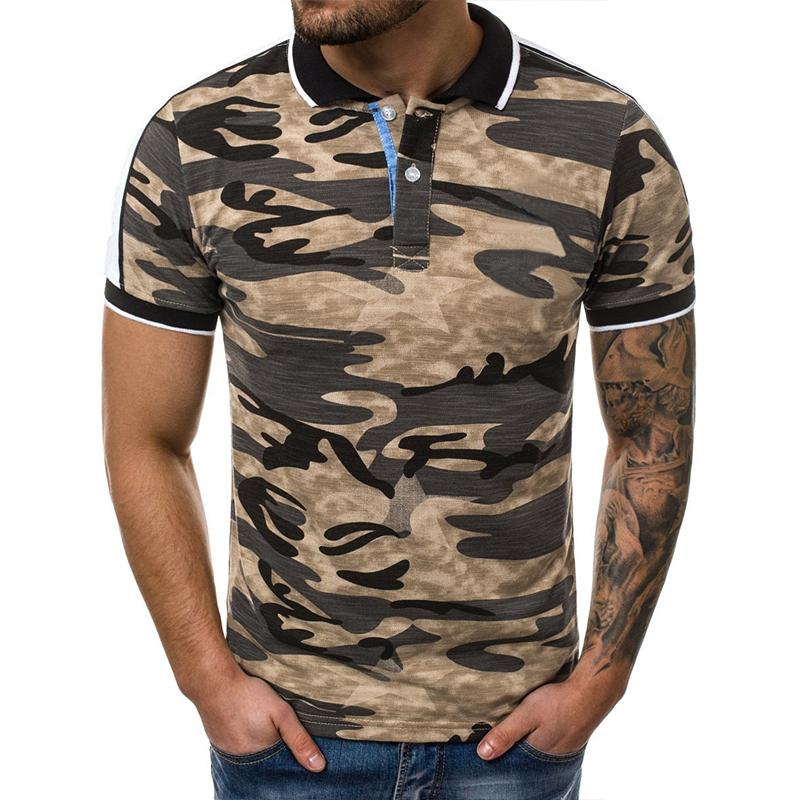 Men's Casual Outdoor Camouflage Lapel Short Sleeve Polo Shirt 01235529M
