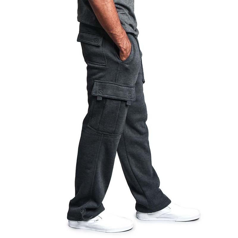 Men's Classic Retro Casual Cuffed Multi-Pocket Sweatpants 05037699K