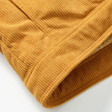 Men's Vintage Corduroy Sherpa Warm Lapel Flap Pocket Jacket 00219157M