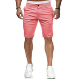 Men's Casual Solid Color Slim Fit Suit Shorts 86374993M