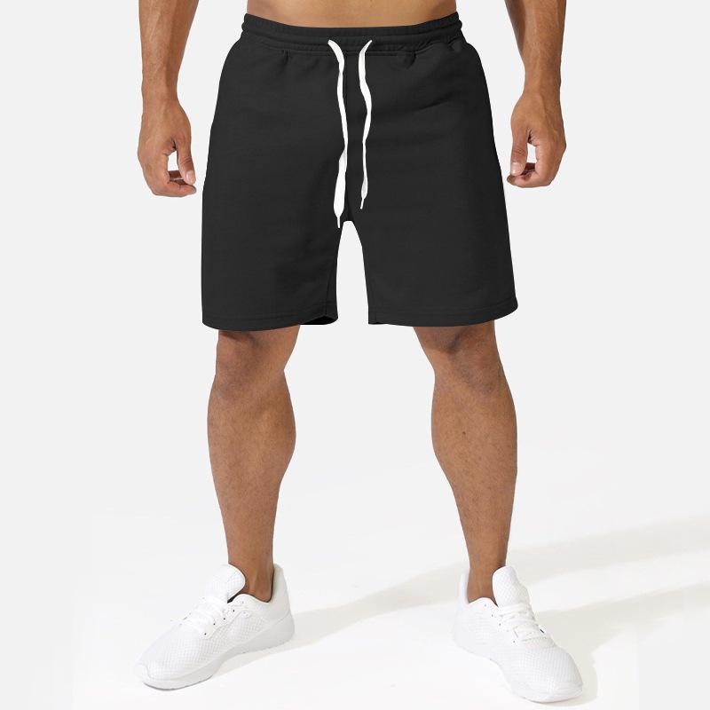 Men's Solid Loose Elastic Waist Sports Casual Shorts 76879406Z