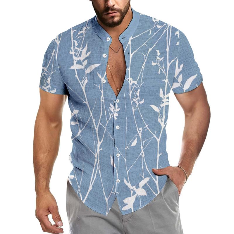 Men's Hawaiian Print Beach Short Shirt 20535183X