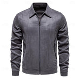 Men's Casual Simple Suede Lapel Jacket 82263531Y