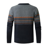 Men's Casual Jacquard Crew Neck Half-Zip Sweater 12399580Y