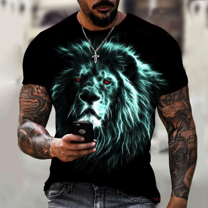 Men's Animal Print Short Sleeve Crew Neck T-Shirt 72892033X