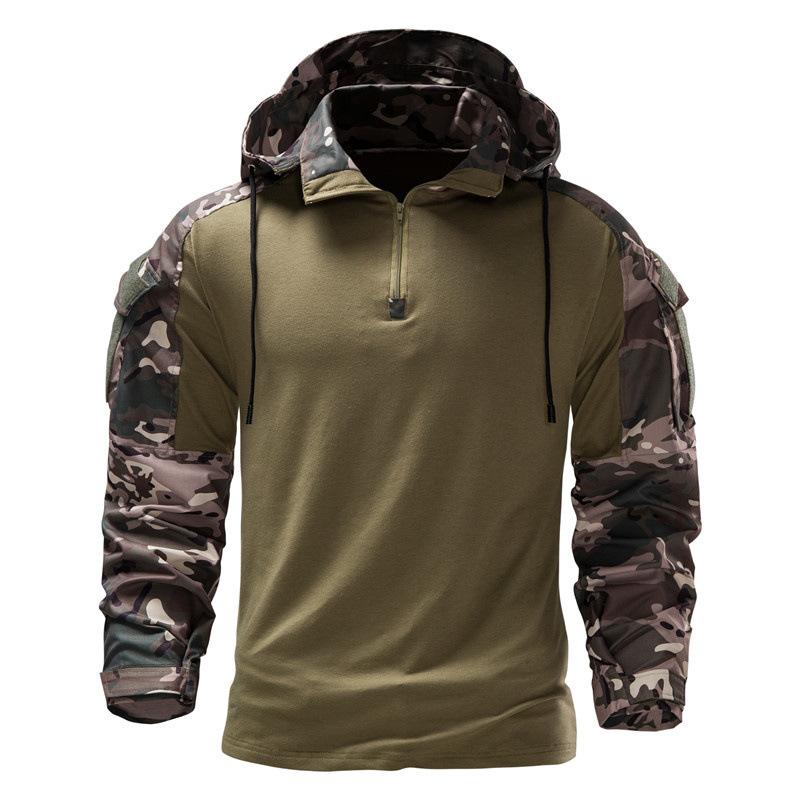 Men's Outdoor Wear-resistant Sports Camouflage Hooded Sweatshirt Jacket 70358150F