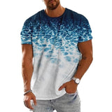 Men's Gradient Print Pullover Round Neck T-Shirt 99791523X