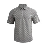 Men's Zipper Lapel Jacquard Plaid Short-Sleeved T-Shirt Shorts Set 34440665Y