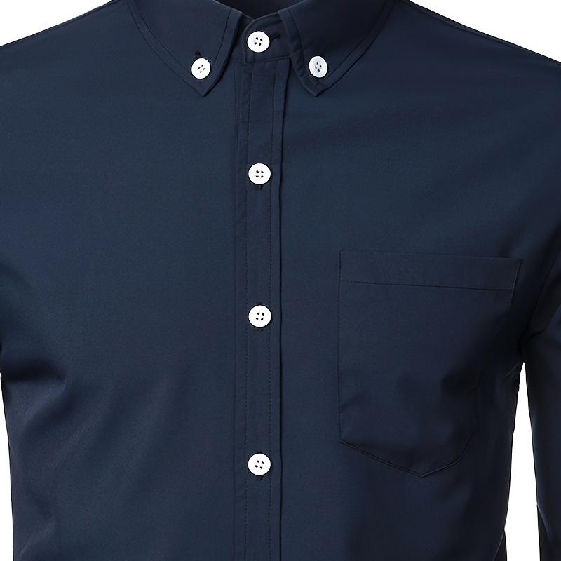 Men's Solid Color Multi-button Lapel Shirt 57548968X