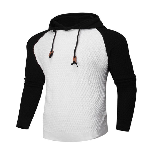 Men's Casual Color Block Raglan Long Sleeve Hooded Sweater 43946617Y