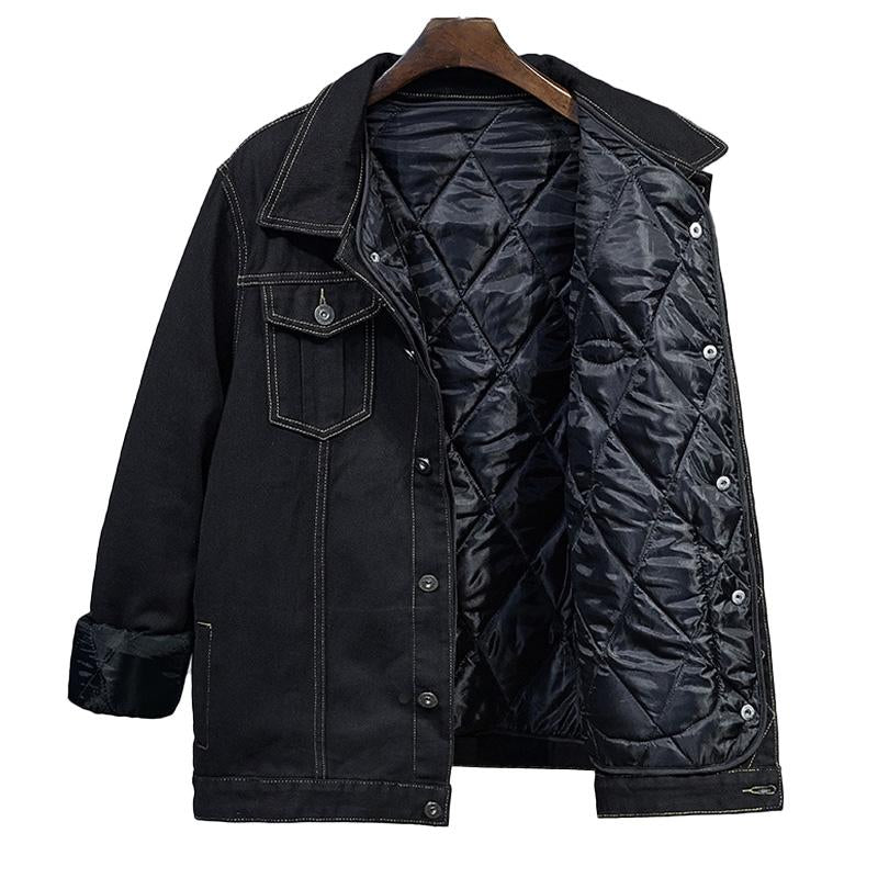 Men's Loose Denim Thickened Quilted Two Piece Jacket 08111532X