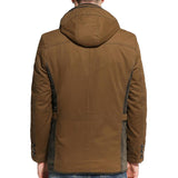 Men's Vintage Outdoor Sheep Plush Patch Warm Hooded Coat 77846510Y