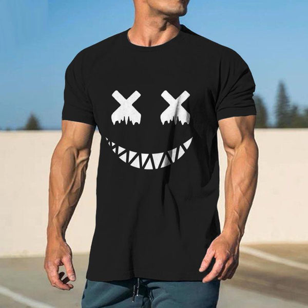 Men's Casual Devil Smiley Face Short-sleeved T-shirt 85949445TO