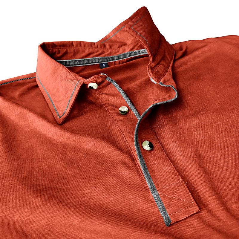 Men's Solid Color Long Sleeve Lapel Polo Shirt 28855071X