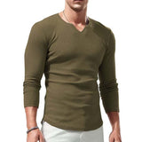 Men's Classic Casual Slim Fit Knitted Round Neck Long Sleeve T-Shirt 22155335K