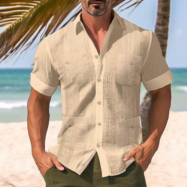 Men's Vintage Multi-Pocket Short Sleeve Shirt 02152536X