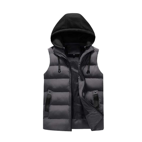 Men's Autumn And Winter Casual Hat Detachable Down Cotton Vest 04602358K