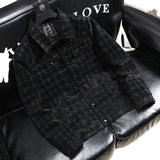 Men's Lapel Plaid Leather Jacket 28400852U