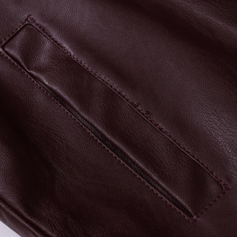 Men's Fashion Hooded Long Sleeve Zippered Leather Jacket 39712909M