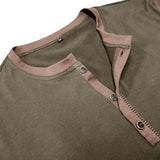 Men's Retro Colorblock Henley Collar Slim Fit Long Sleeve T-Shirt 56213527M