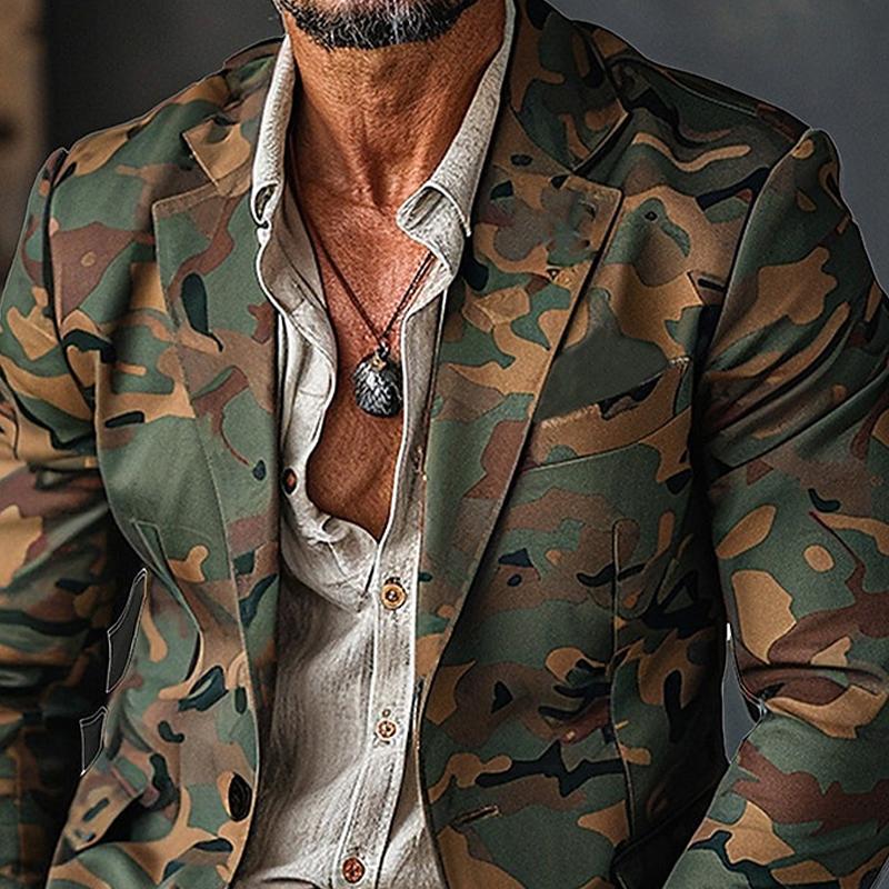 Men's Camouflage Print Button Blazer 81281729X