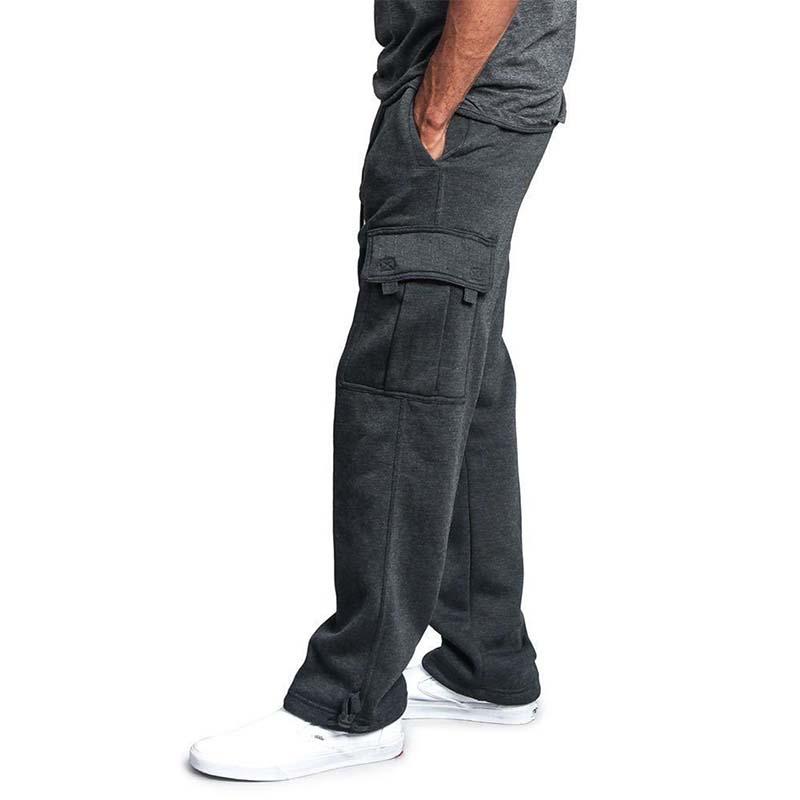 Men's Classic Retro Casual Cuffed Multi-Pocket Sweatpants 05037699K