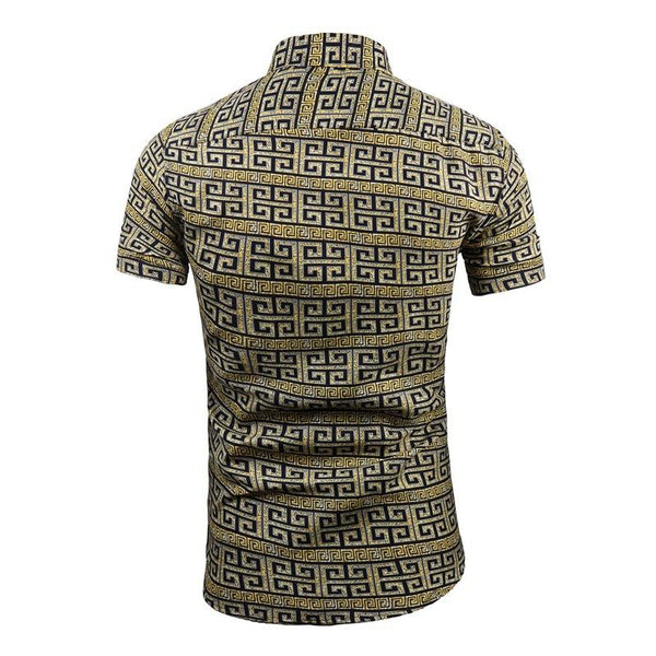Men's Hawaiian Print Oversized Short Sleeve Shirt 90471125X