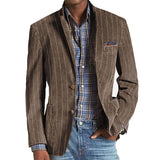 Men's Vintage Striped Lapel Single-Breasted Blazer 53951972Y