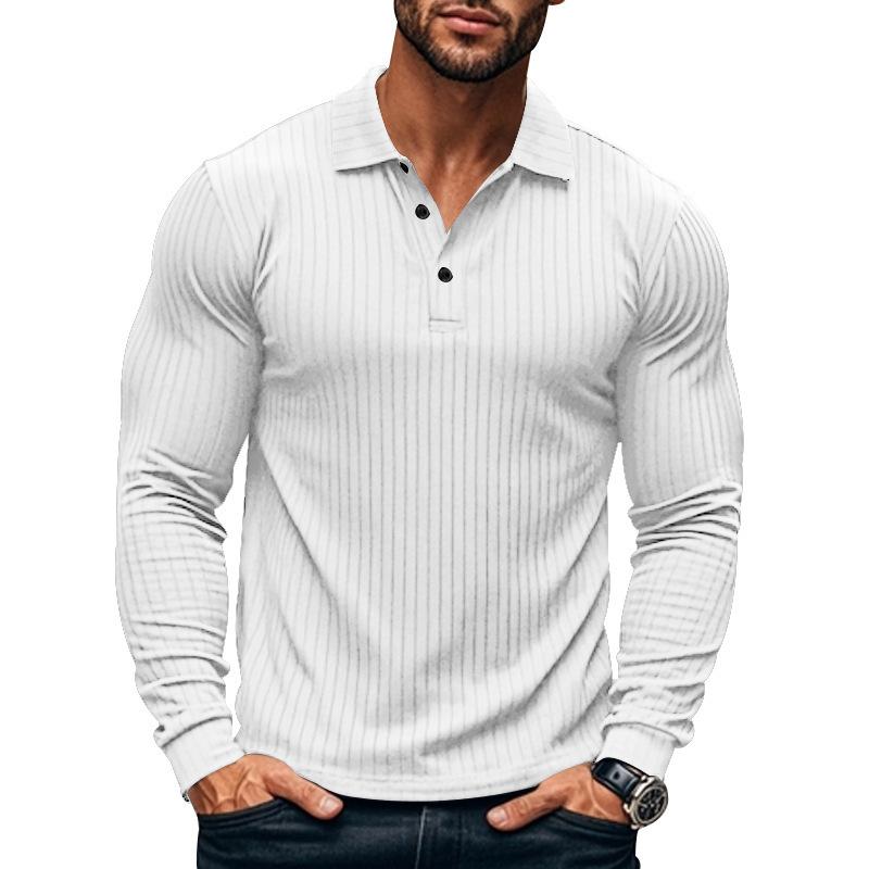 Polo casual elasticizzata a maniche lunghe da uomo 38636391X