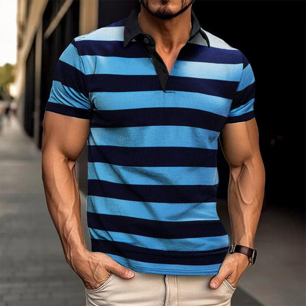 Men's Casual Striped Polo Shirt 92147885TO