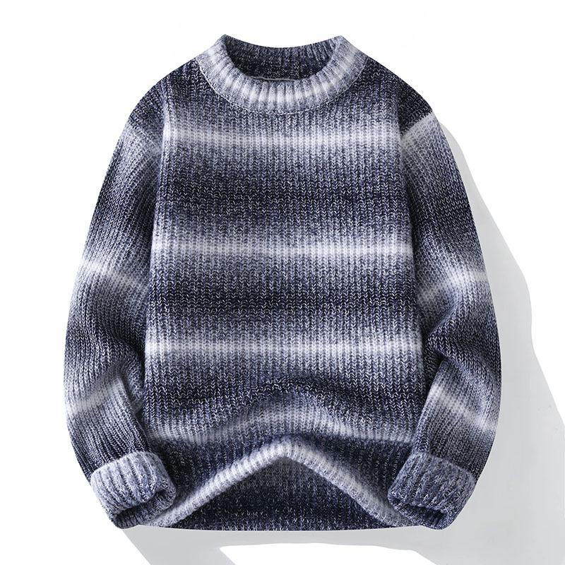 Men's Striped Crew Neck Knitted Sweater 91188011U