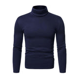 Men's Classic Casual Fleece High Collar Long Sleeve T-shirt 97790009K