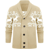 Men's Elk Jacquard Knit Cardigan Jacket 07067807X