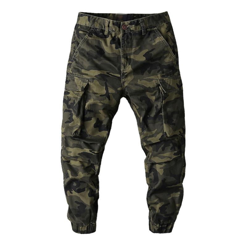 Pantalones cargo de camuflaje de algodón holgados con múltiples bolsillos para hombre 54985145M