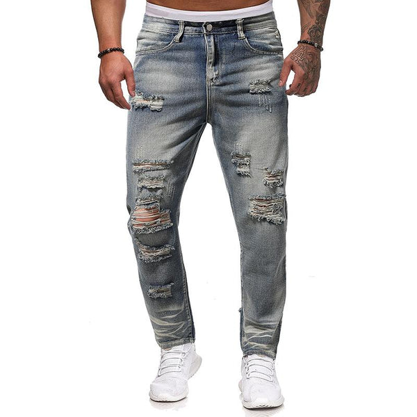 Men's Vintage Ripped Mid-rise Jeans 96493129X